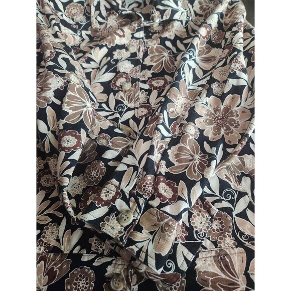 Haymaker Vintage Beige Floral 100% Cotton Button Jacket Long Sleeve Womens Large - Picture 14 of 15